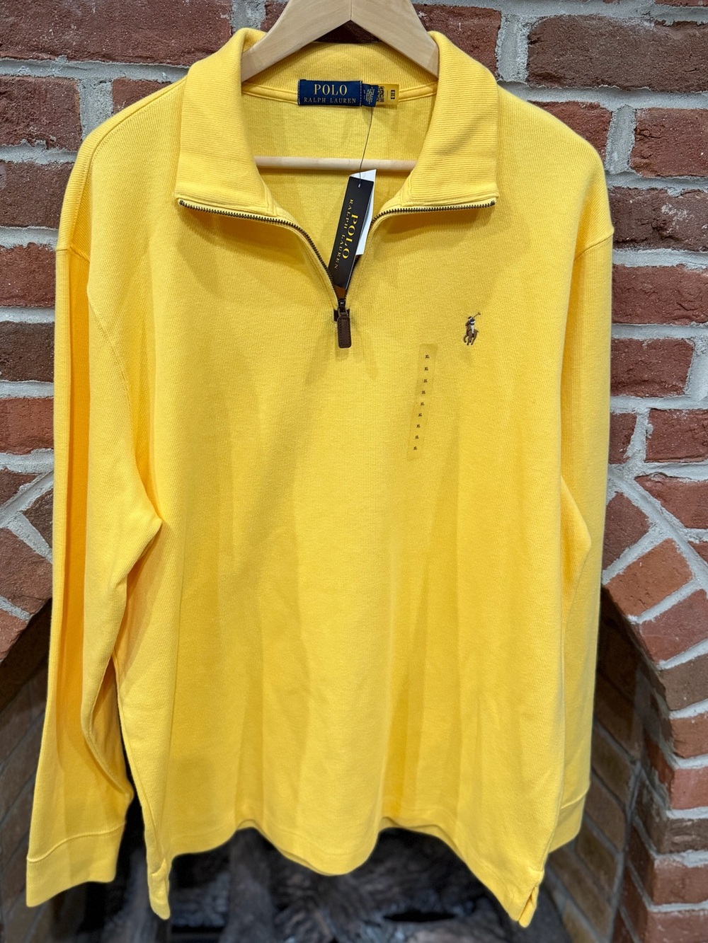 Ralph Lauren Yellow Quarter-Zip Polo Sweatshirt